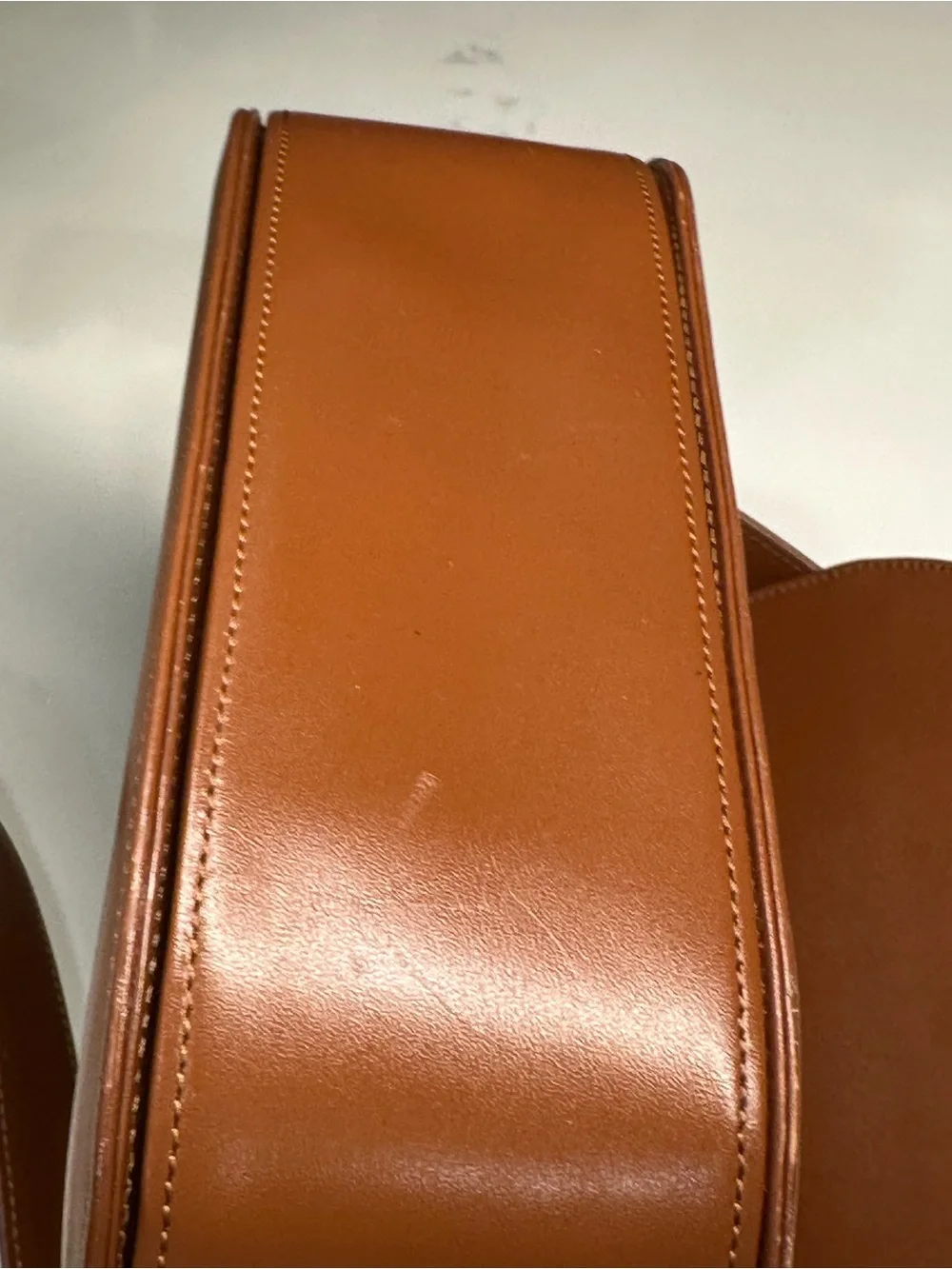 Vintage Gianni Versace Cognac Leather Crossbody with Medusa Relief